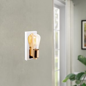 Aplica de perete Karain N-1355 Noor 10x9x21 cm alb E27 100W - imagine 4