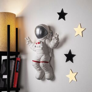 Decoratiune Peace Sign Astronaut 35x47x10 cm Poliester Alb Gri