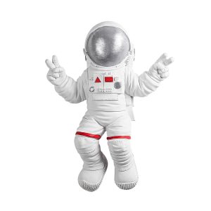 Decoratiune Peace Sign Astronaut 35x47x10 cm Poliester Alb Gri - imagine 9