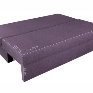 Canapea extensibila Alfi 192x80x77 cm Purple/Light Grey cu lada de depozitare, design modern si confortabil, suprafata de dormit 194x141 cm - imagine 4
