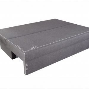 Canapea extensibilă Alfi Grey 192x80x77 cm cu ladă de depozitare și perne Daisies Flower, confortabilă și elegantă pentru living - imagine 4