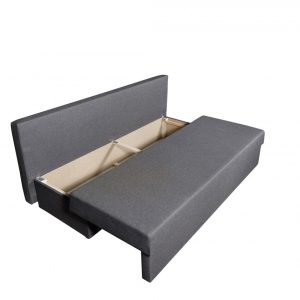 Canapea extensibilă Alfi Grey 192x80x77 cm cu ladă de depozitare, design modern, material textil, Flower, suprafață dormit 194x141 cm - imagine 4