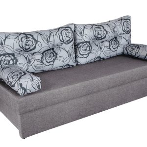 Canapea extensibilă Alfi Grey 192x80x77 cm cu ladă de depozitare, design modern, material textil, Flower, suprafață dormit 194x141 cm - imagine 5