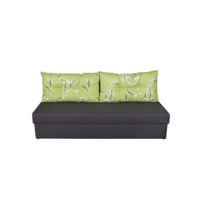 Canapea extensibila Alfi Grey 192x80x77 cm cu lada de depozitare si perne Jasmine Flower, confortabila si eleganta pentru living - imagine 6