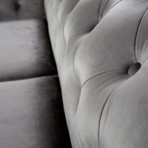 Canapea extensibila Oxford Chesterfield 3 locuri 88x216x75 cm Antracit material textil elegant si confortabil - imagine 6