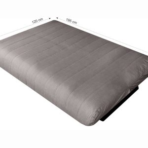 Canapea extensibilă Click-Clack Felicity 195x75x90 cm gri deschis cu ladă de depozitare, husa textilă, design modern pentru apartament și birou - imagine 5