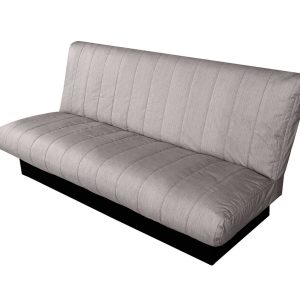 Canapea extensibilă Click-Clack Felicity 195x75x90 cm gri deschis cu ladă de depozitare, husa textilă, design modern pentru apartament și birou - imagine 8