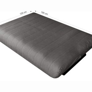 Canapea extensibila Click-Clack Felicity 195x75x90 cm Gri inchis cu lada depozitare si husa textil moderna - imagine 5