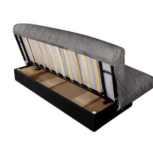 Canapea extensibila Click-Clack Felicity 195x75x90 cm Gri inchis cu lada depozitare si husa textil moderna - imagine 7