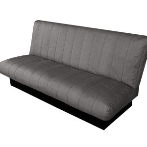 Canapea extensibila Click-Clack Felicity 195x75x90 cm Gri inchis cu lada depozitare si husa textil moderna - imagine 9