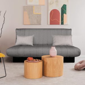 Canapea extensibila Click-Clack Felicity 195x75x90 cm Gri inchis cu lada depozitare si husa textil moderna - imagine 10
