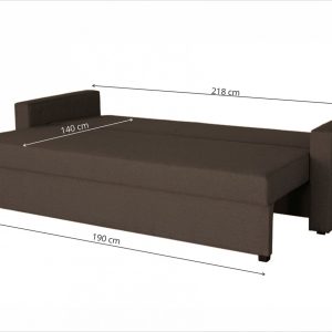 Canapea extensibilă Firenze Dark Chocolate 218x85x85 cm cu ladă de depozitare, design modern și perne cu imprimeu floral - imagine 4