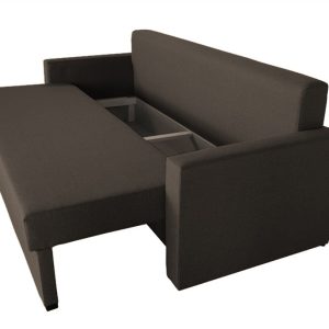 Canapea extensibilă Firenze Dark Chocolate 218x85x85 cm cu ladă de depozitare, design modern și perne cu imprimeu floral - imagine 6