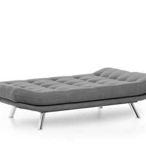 Canapea extensibila Misa Sofabed gri 3 locuri 198x128 cm metal cu 2 perne decorative - imagine 3