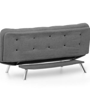 Canapea extensibila Misa Sofabed gri 3 locuri 198x128 cm metal cu 2 perne decorative - imagine 4