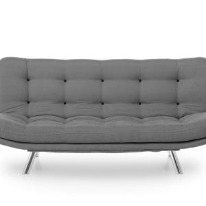 Canapea extensibila Misa Sofabed gri 3 locuri 198x128 cm metal cu 2 perne decorative - imagine 8
