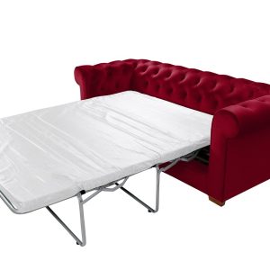 Canapea extensibila Oxford Chesterfield 3 locuri 88x216x75 cm Red, material textil, design elegant si confortabil - imagine 19