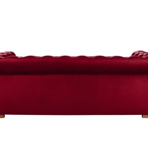 Canapea extensibila Oxford Chesterfield 3 locuri 88x216x75 cm Red, material textil, design elegant si confortabil - imagine 6