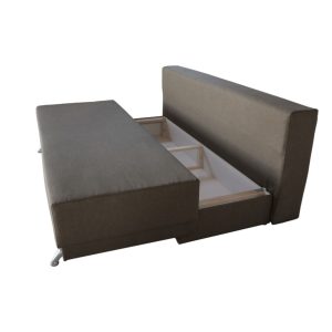 Canapea Extensibilă Roma Dark Chocolate cu Lada de Depozitare 205x90x86 cm, Maro/Bej, Design Modern și Confortabil - imagine 4