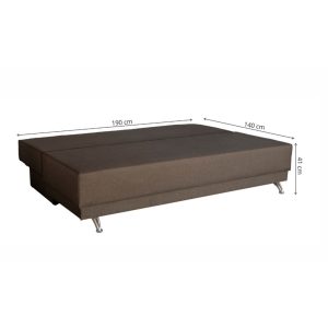 Canapea Extensibilă Roma Dark Chocolate cu Lada de Depozitare 205x90x86 cm, Maro/Bej, Design Modern și Confortabil - imagine 5