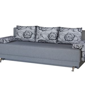 Canapea Extensibilă Roma Grey Flower 205x90 cm cu Lada de Depozitare, Design Modern și Confortabil - imagine 2