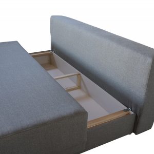 Canapea Extensibilă Roma Gri cu Flori, 205x90x86 cm, cu Ladă de Depozitare, Design Modern și Confortabil - imagine 3