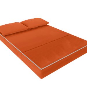 Canapea extensibila Urban Living 136x80 cm Orange, husa textila rezistenta, multifunctionala, pentru economisirea spatiului, asamblare necesara - imagine 3