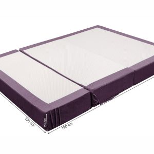 Canapea extensibila Urban Living 136x80 cm Purple cu husa textila rezistenta, multifunctionala si economica de spatiu - imagine 3