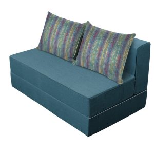 Canapea extensibilă Urban Living 136x80 cm Turcoaz/Stripes, multifuncțională, material textil rezistent, ideală pentru economisirea spațiului - imagine 3