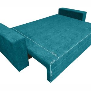 Canapea extensibila Venice 238x96x80 cm albastru cu lada de depozitare, confortabila si durabila din materiale de calitate superioara - imagine 5