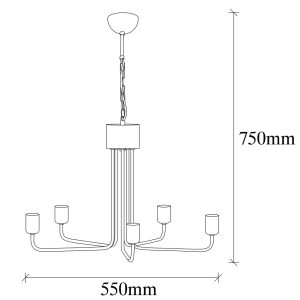 Candelabru negru antic Opviq Mum 5 x E27 40 W metal 55 cm diametru 75 cm inaltime pentru living dormitor birou hol - imagine 3