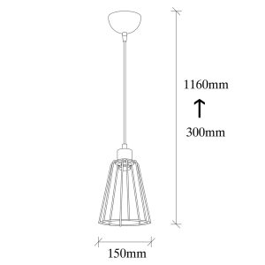Lustra Opviq Tel Story neagră metalică E27 40W 15cm diametru 116cm înălțime reglabilă IP20 - imagine 3