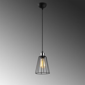 Lustra Opviq Tel Story neagră metalică E27 40W 15cm diametru 116cm înălțime reglabilă IP20 - imagine 4