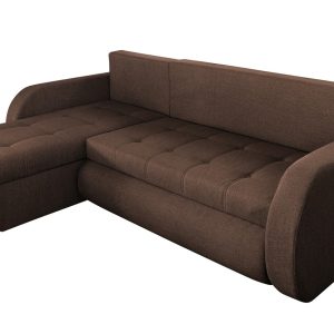 Coltar extensibil reversibil Siena Chocolate 243x141 cm cu lada de depozitare, design modern si confortabil pentru living - imagine 7