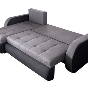 Coltar extensibil reversibil Siena Duo Antracit/Gri 243x141 cm cu lada de depozitare pentru living modern si confortabil - imagine 7