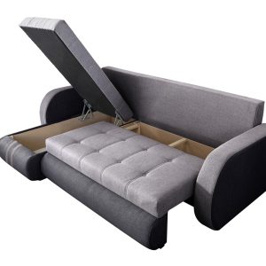 Coltar extensibil reversibil Siena Duo Antracit/Gri 243x141 cm cu lada de depozitare pentru living modern si confortabil - imagine 8