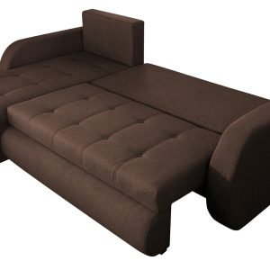 Coltar extensibil reversibil Siena Lux Chocolate 243x141 cm cu lada de depozitare, confortabil si modern pentru living - imagine 5