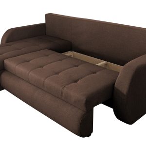 Coltar extensibil reversibil Siena Lux Chocolate 243x141 cm cu lada de depozitare, confortabil si modern pentru living - imagine 6