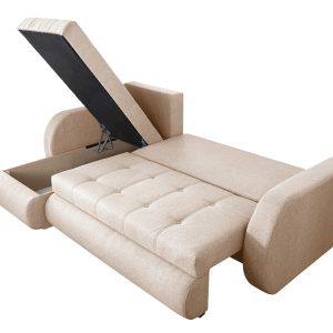 Coltar extensibil reversibil Siena Lux Cream 243x141x81 cm cu lada de depozitare, confortabil si modern pentru living - imagine 6