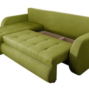 Coltar extensibil reversibil Siena Lux Lime 243x141 cm cu lada de depozitare si structura din lemn, confortabil si modern pentru living - imagine 6