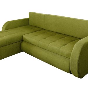 Coltar extensibil reversibil Siena Lux Lime 243x141 cm cu lada de depozitare si structura din lemn, confortabil si modern pentru living - imagine 7