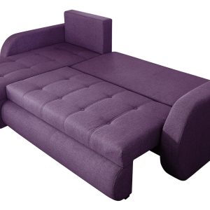 Coltar extensibil reversibil Siena Lux Purple 243x141 cm cu lada de depozitare, design modern si confortabil pentru living - imagine 6