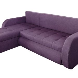 Coltar extensibil reversibil Siena Lux Purple 243x141 cm cu lada de depozitare, design modern si confortabil pentru living - imagine 7