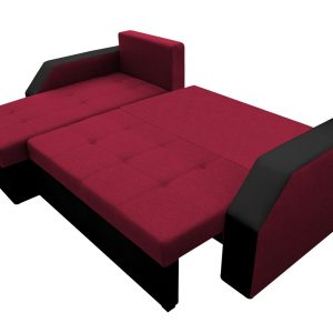 Coltar extensibil Madrid 226x145 cm rosu/negru cu 2 lazi depozitare, reversibil, confortabil pentru camera de zi sau dormitor - imagine 10