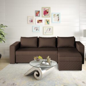 Coltar extensibil reversibil Napoli Maro cu lada de depozitare 247x148x78 cm material textil fabricat in Romania