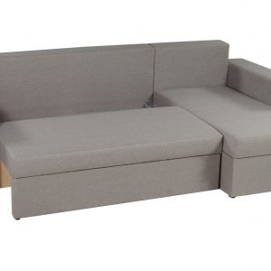 Coltar extensibil reversibil Oslo Grey 247x148 cm cu lada de depozitare si perne incluse, material textil si structura din lemn - imagine 6