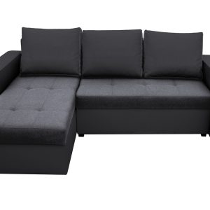 Coltar extensibil Toledo 226x145 cm gri inchis antracit cu 2 lazi depozitare reversibil, material textil si piele ecologica - imagine 7