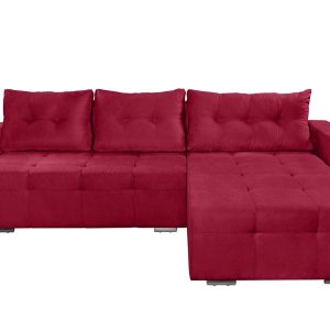 Coltar extensibil Venice 287x169 cm rosu cu lada de depozitare si structura din lemn si MDF, reversibil si confortabil - imagine 6