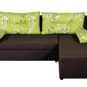 Coltar extensibil reversibil Modena Coffee Jasmine Flower 206x145x80 cm cu lada de depozitare, design elegant si confortabil, suprafata de dormit 140x206 cm - imagine 4