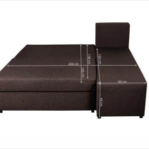 Coltar extensibil reversibil Modena Coffee Jasmine Flower 206x145x80 cm cu lada de depozitare, design elegant si confortabil, suprafata de dormit 140x206 cm - imagine 3